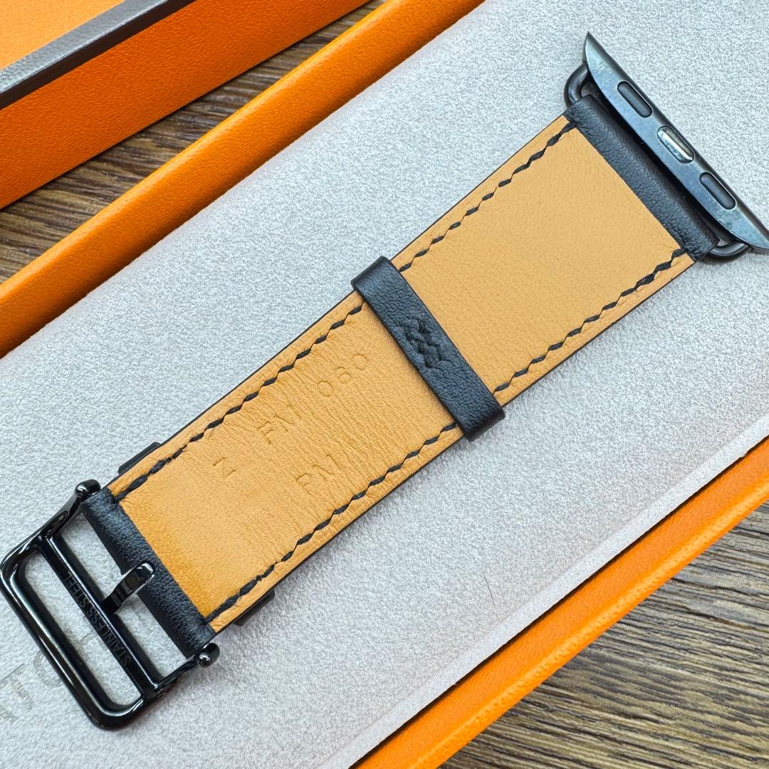 2461 Apple Watch エルメス　ブラック　黒　HERMES レザー