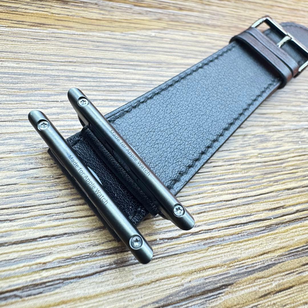 2461 Apple Watch エルメス　ブラック　黒　HERMES レザー