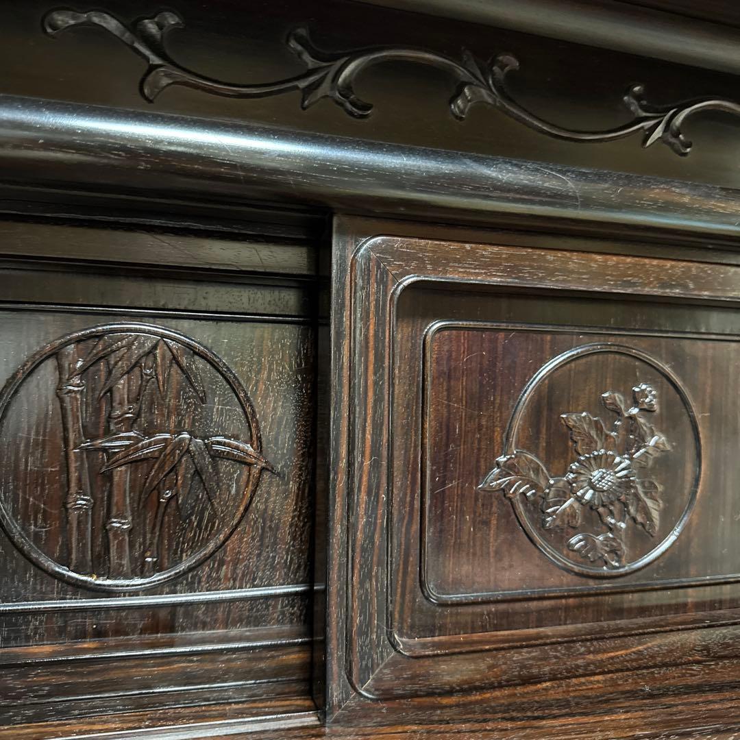 茶箪笥 ダークブラウン 破損あり