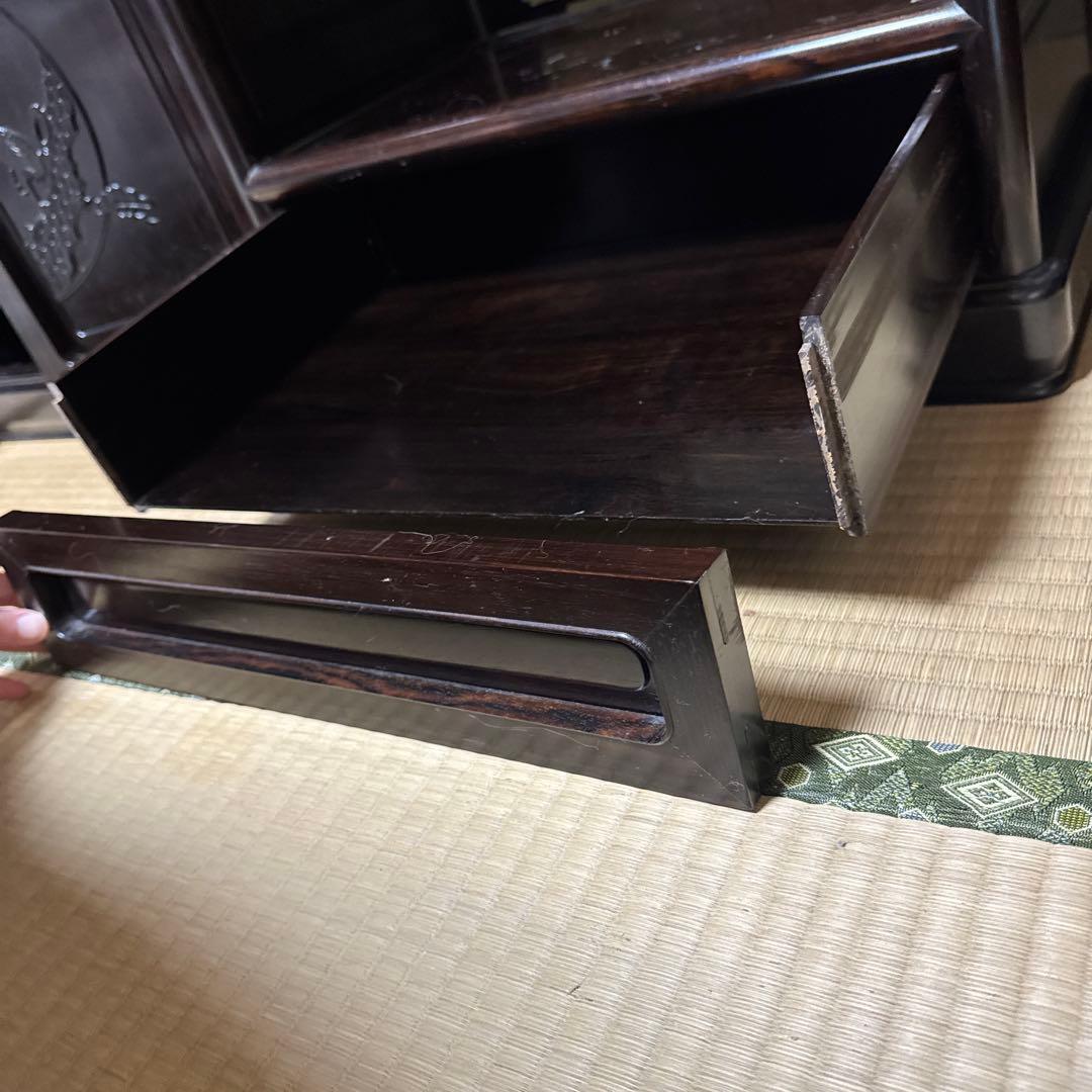 茶箪笥 ダークブラウン 破損あり