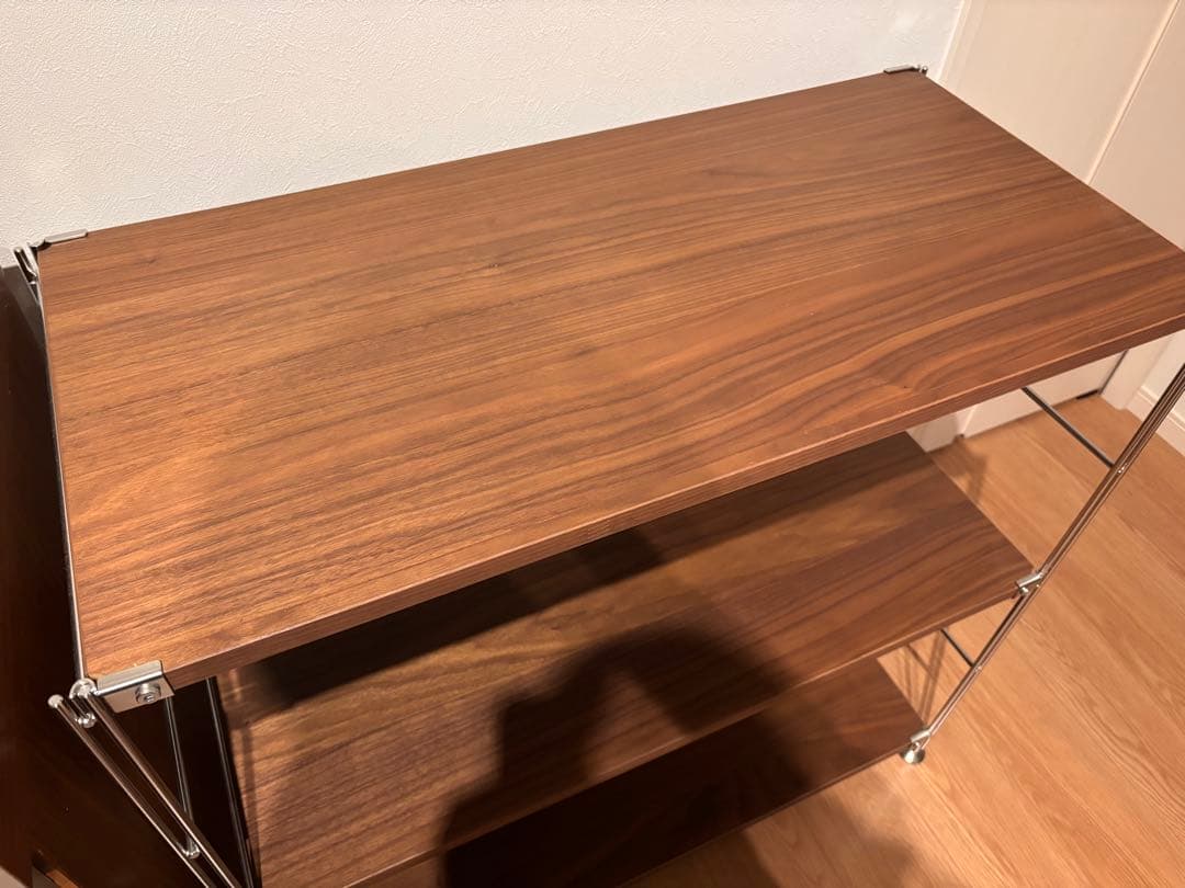 無印 ステンレスユニットシェルフ ウォールナット 小 ワイド