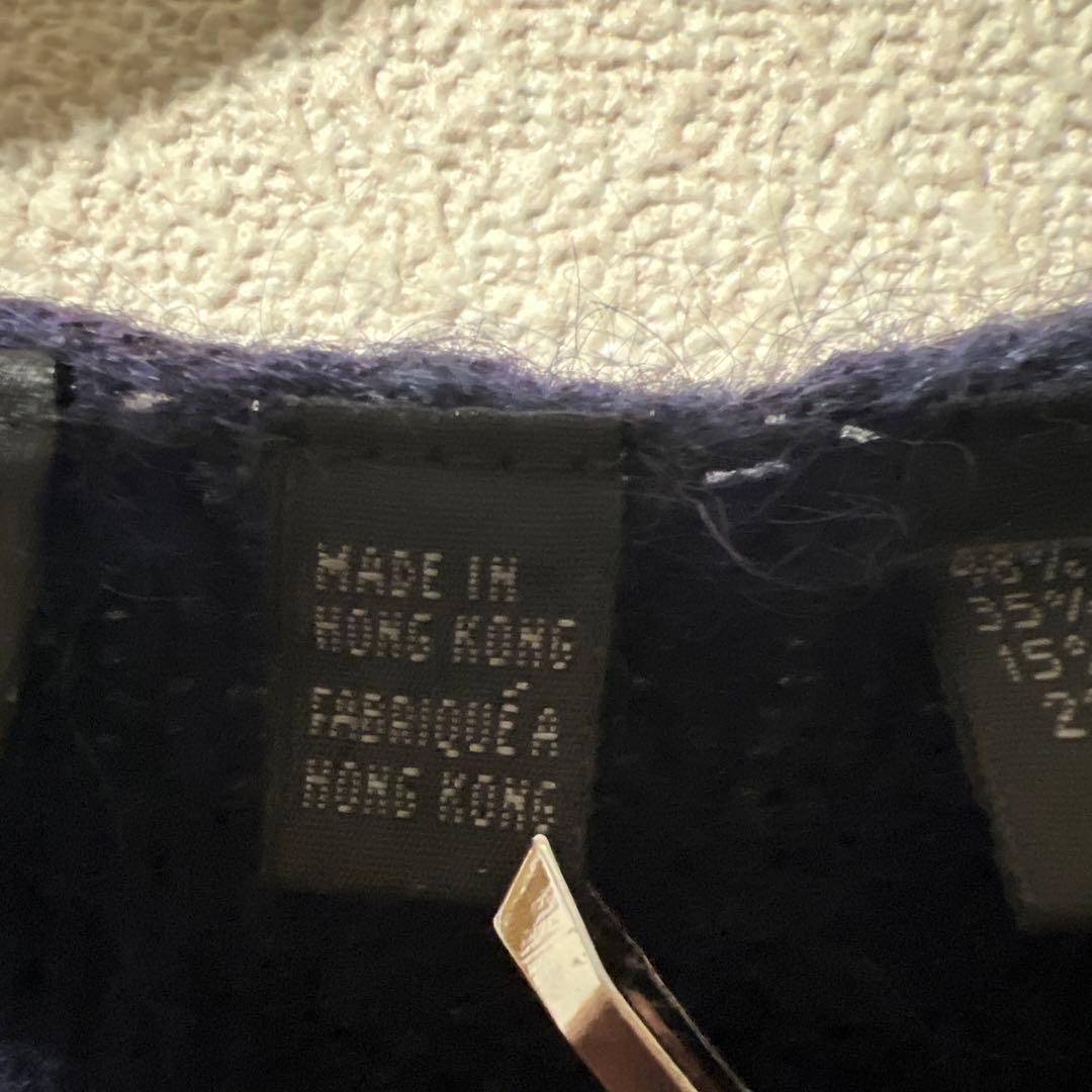 マ*ー様 希少　ダナキャランニューヨーク　DKNY 濃紺 Vネックモヘアセーター