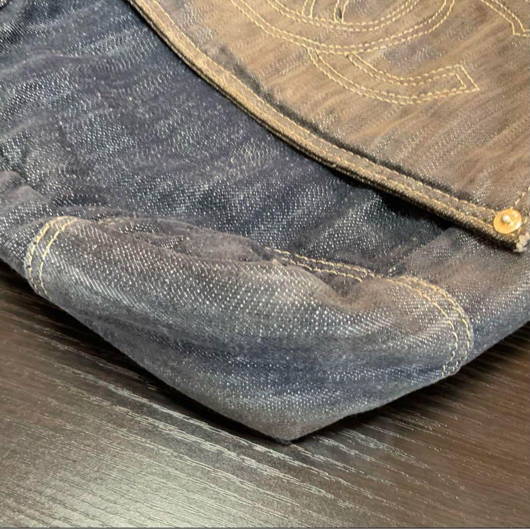 CHANEL デニム ショルダーバッグ　メッセンジャーバッグ　ダメージ　希少