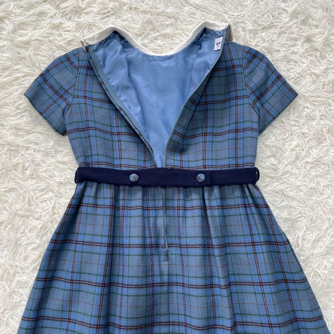 ファミリア✨フォーマルアンサンブルスーツ130 白襟ワンピース ボレロカーデ受験