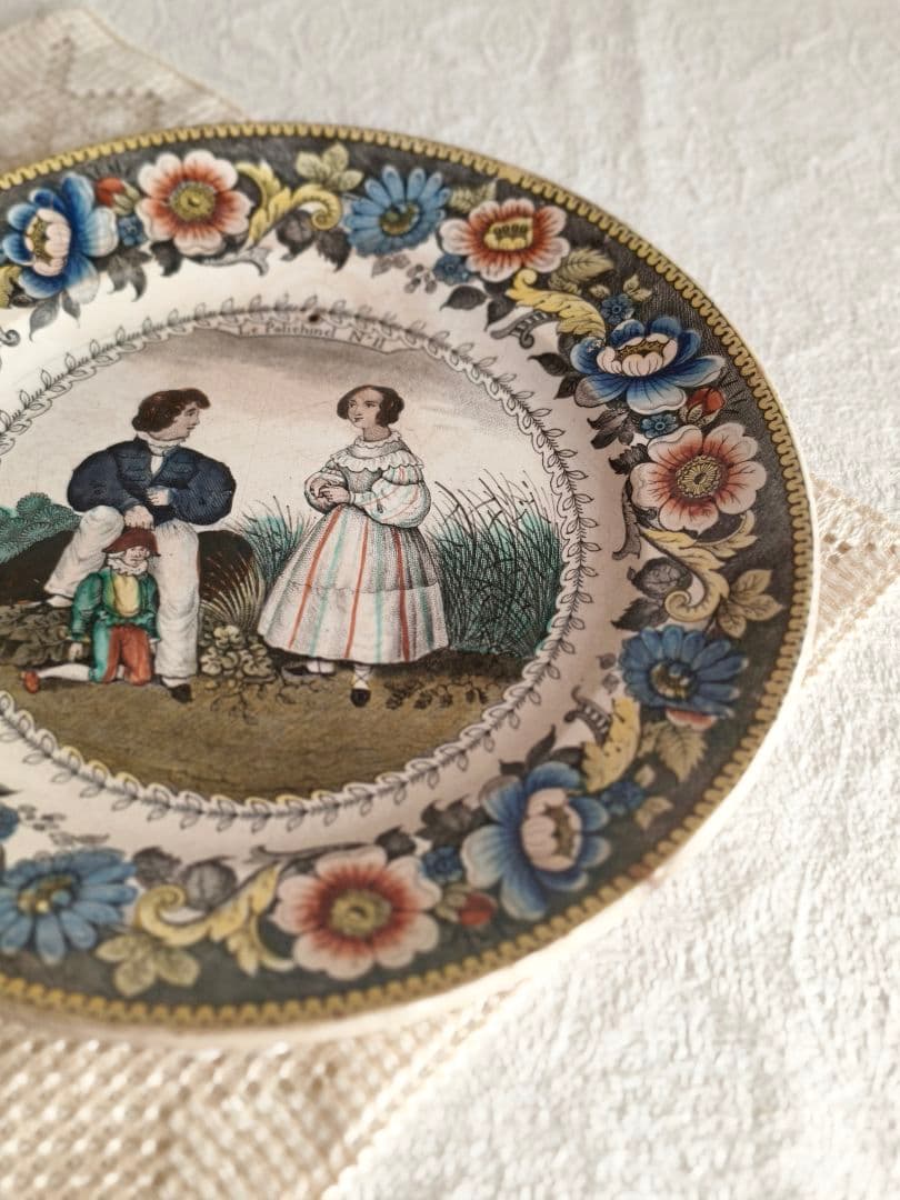 【プップさま】antique ❀ 美しい転写の アンティーク プレート