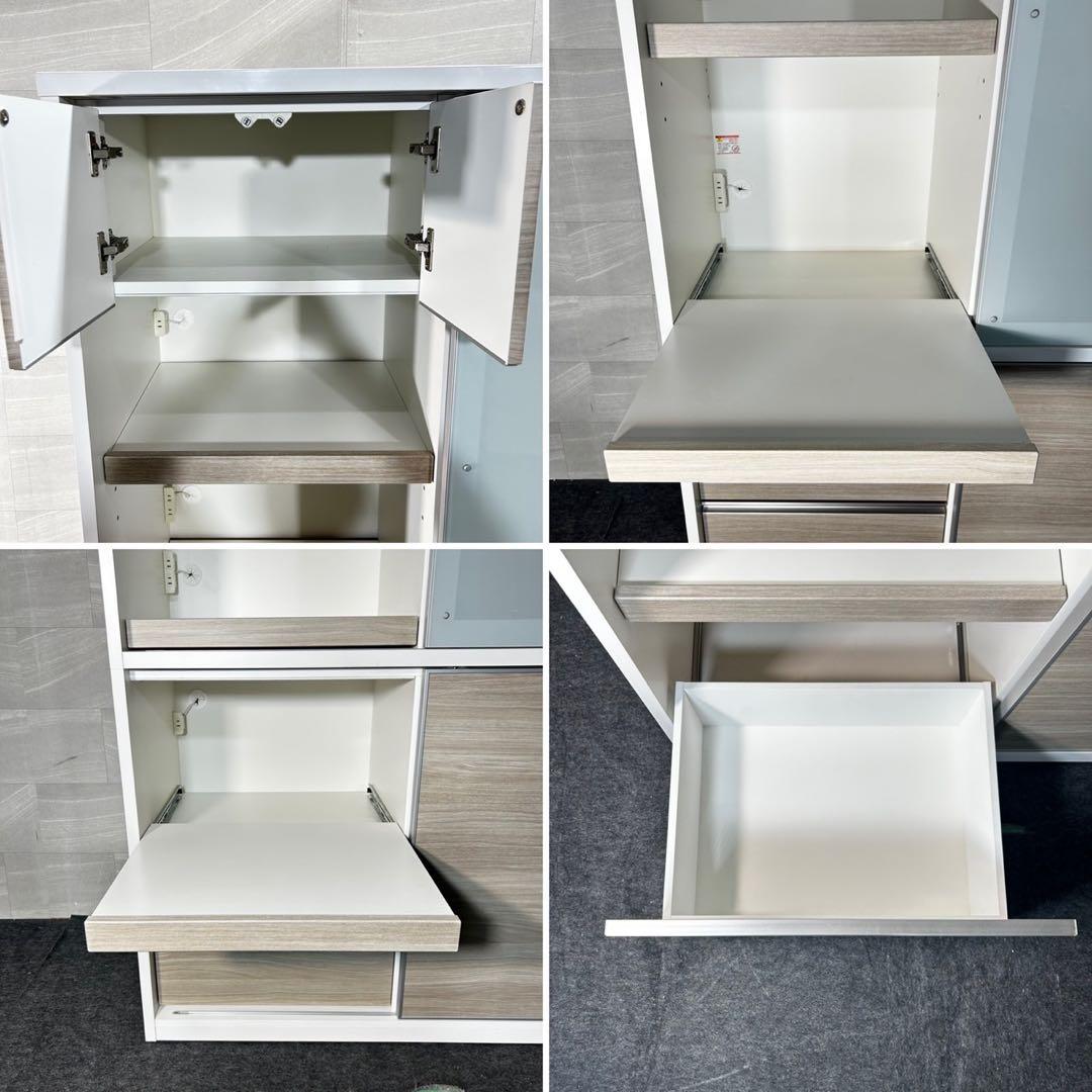 松田家具 食器棚 セリエ 120cm おしゃれ 収納 キッチンボード d4727