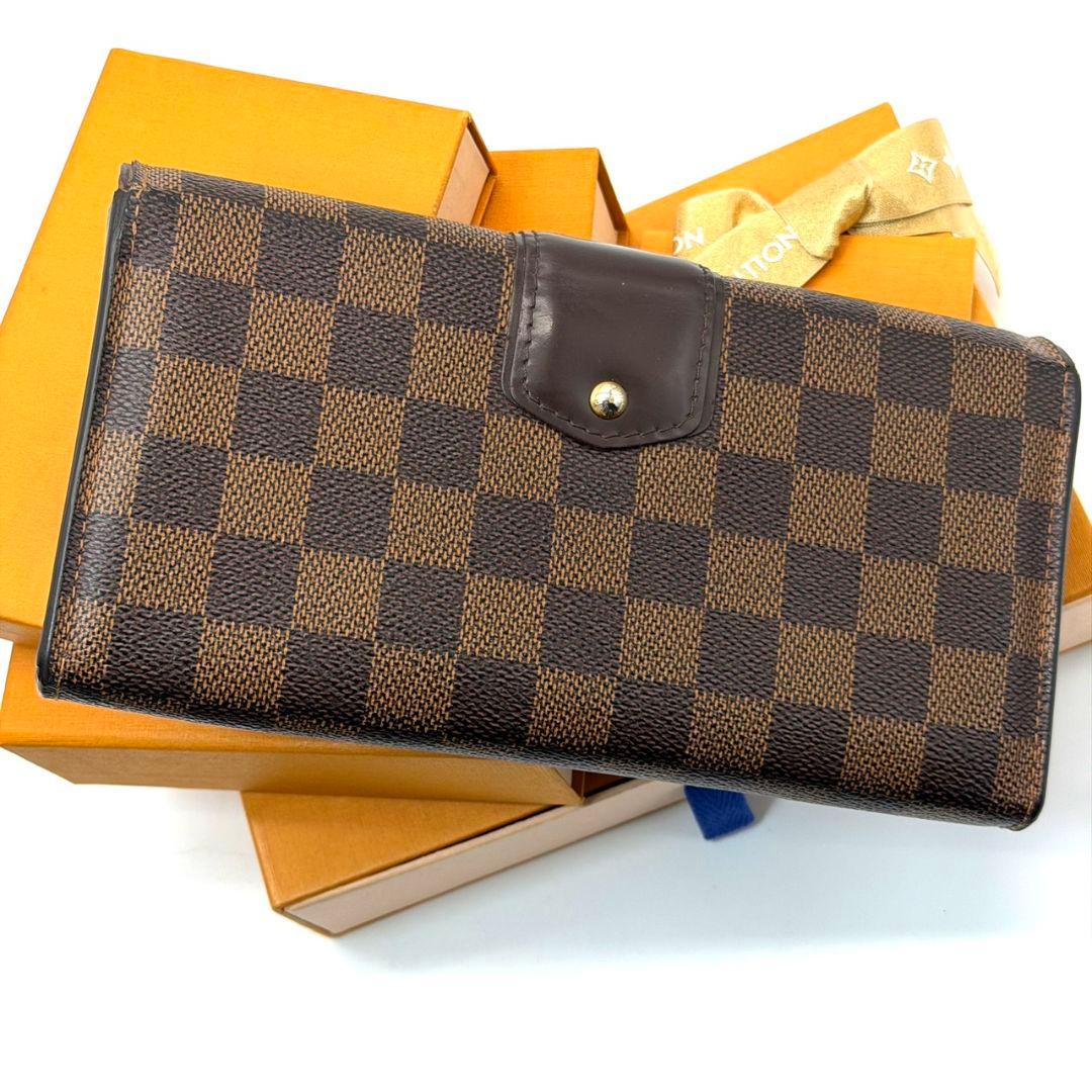良品 ルイヴィトン ダミエ エベヌ ポルトフォイユ システィナ 財布 ブラウン