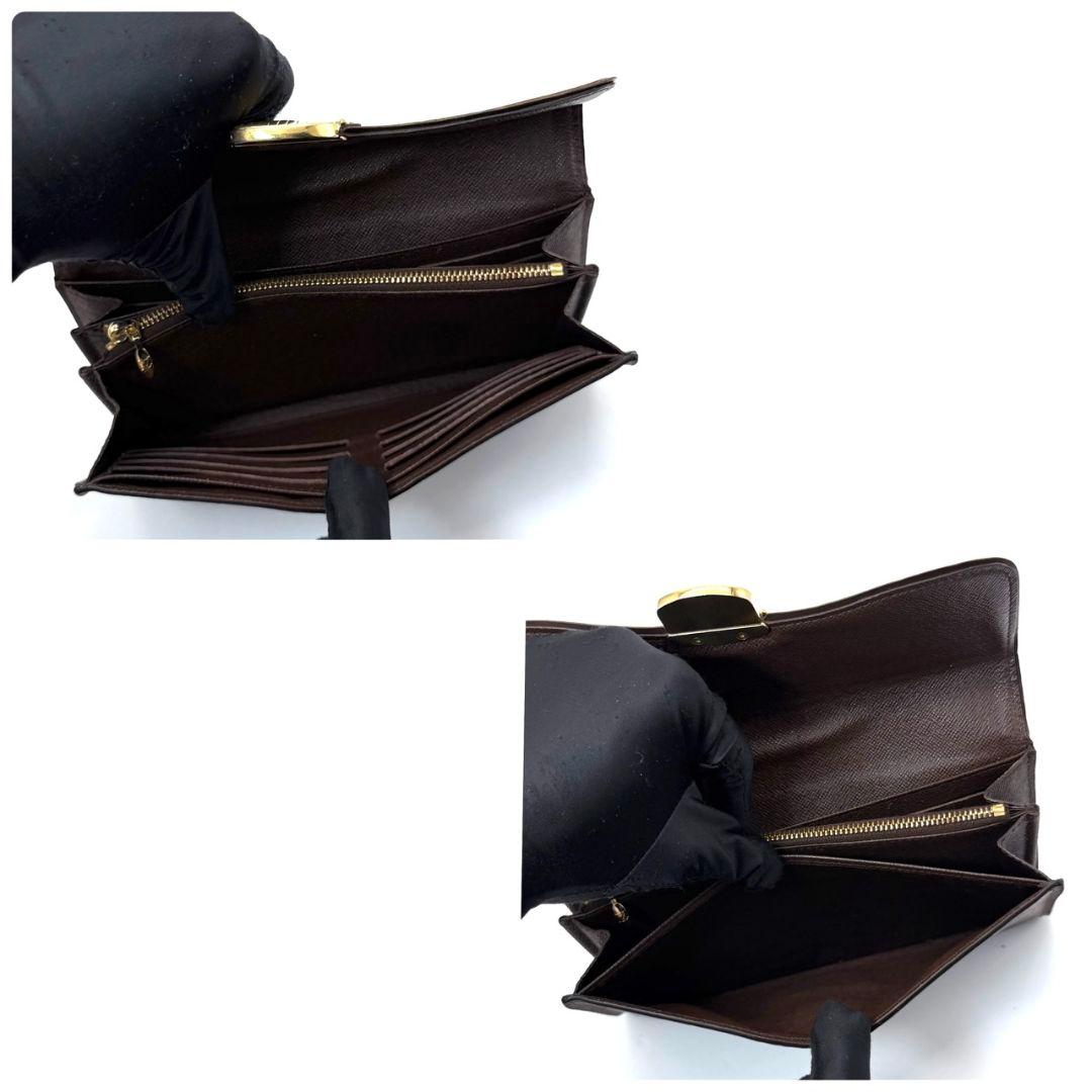 良品 ルイヴィトン ダミエ エベヌ ポルトフォイユ システィナ 財布 ブラウン