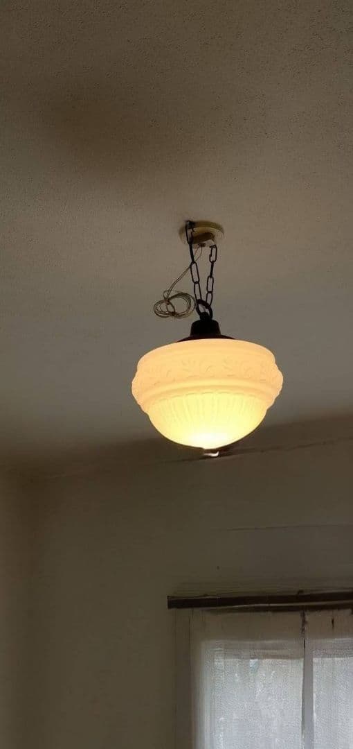 値下げ！！大正浪漫！ レトロ風スリガラス 天井吊り下げ ペンダントライト