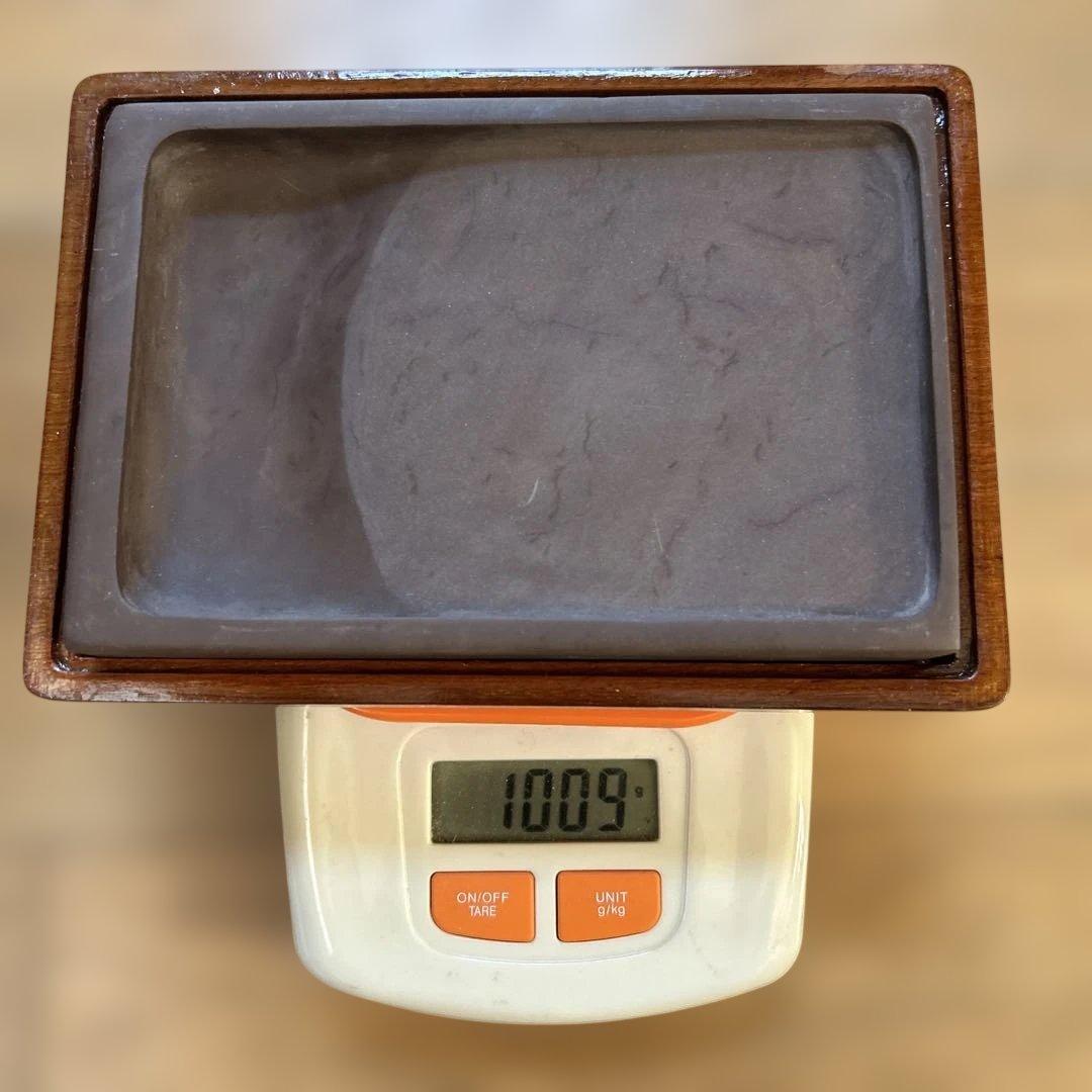 中国骨董大きめ端州石 【中国端渓麻子坑細工彫刻双鳳菊花図貴重紫端古硯】新品未使用