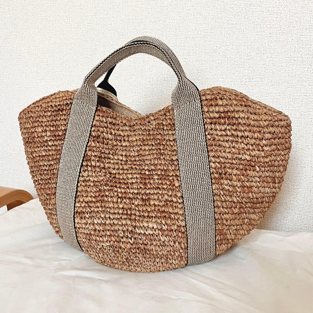 美品 VIOLAd'ORO ヴィオラドーロ ラフィア カゴバッグ　保存袋付き