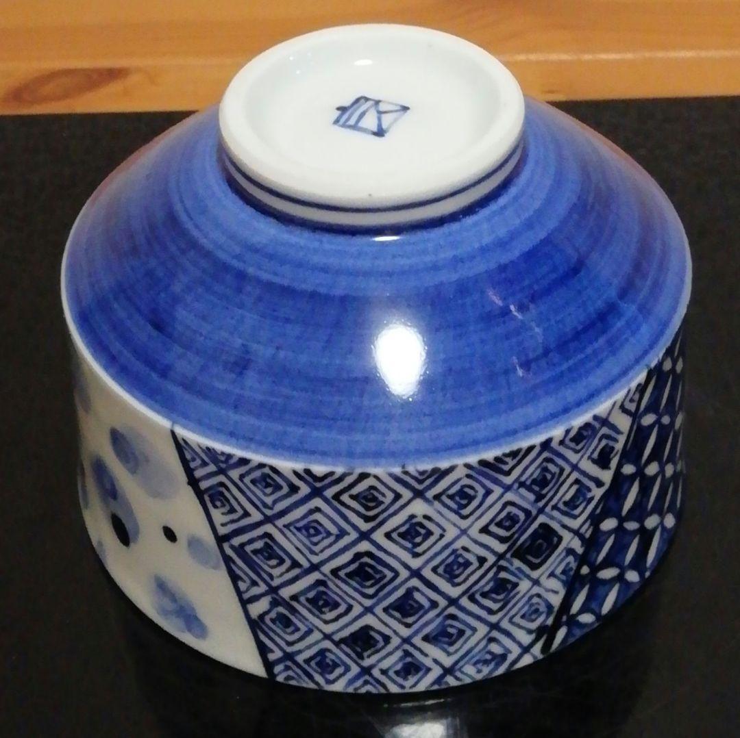 谷口良三作　京焼　染付　茶碗　共箱　茶道具