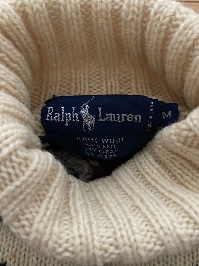 Ralph Lauren ラルフ M ハンドニット ネイティブ 古着 90s