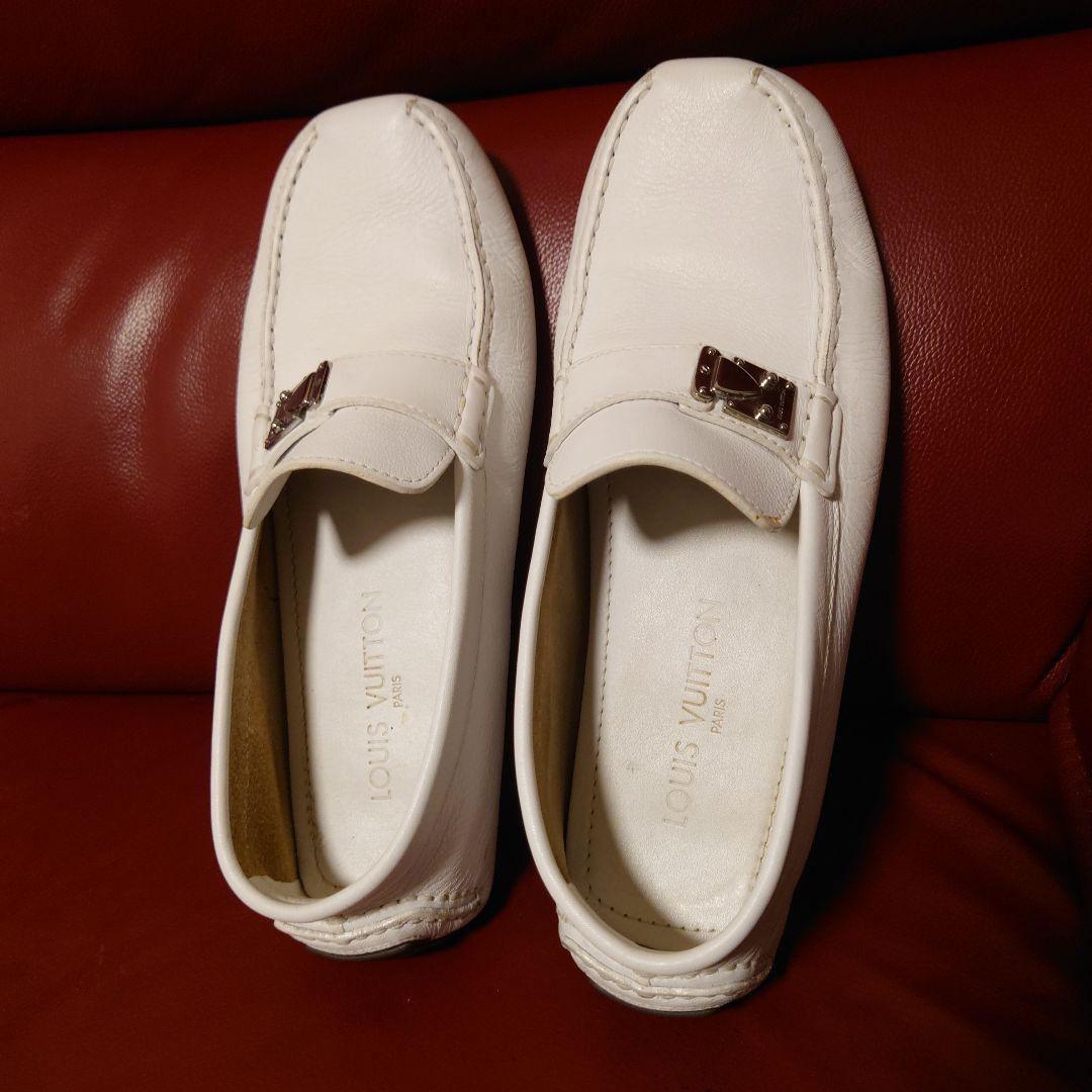 【本物保証】 LOUIS VUITTON ルイヴィトン ホワイトローファー 8