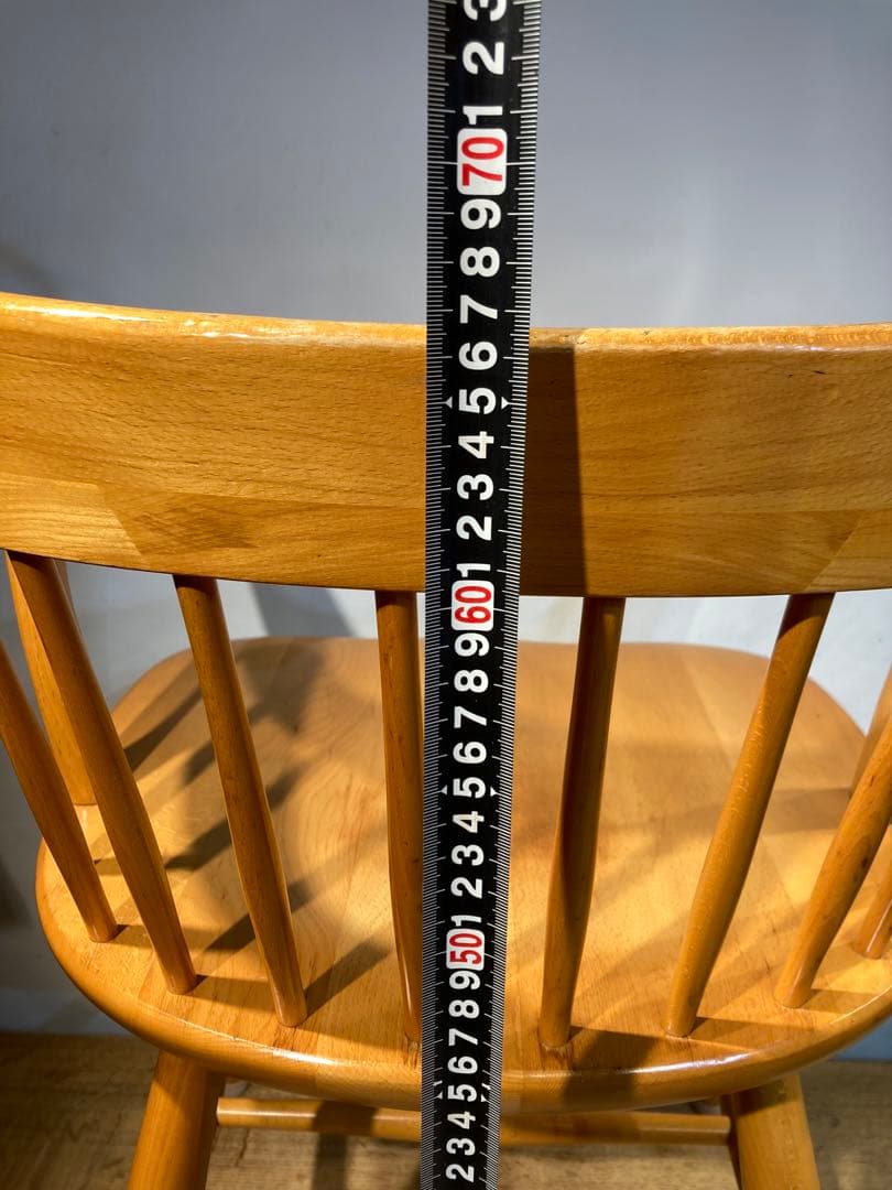 ラスト一点画像76枚 キツツキ ダイニングチェア ナチュラル 昭和56年 アーム