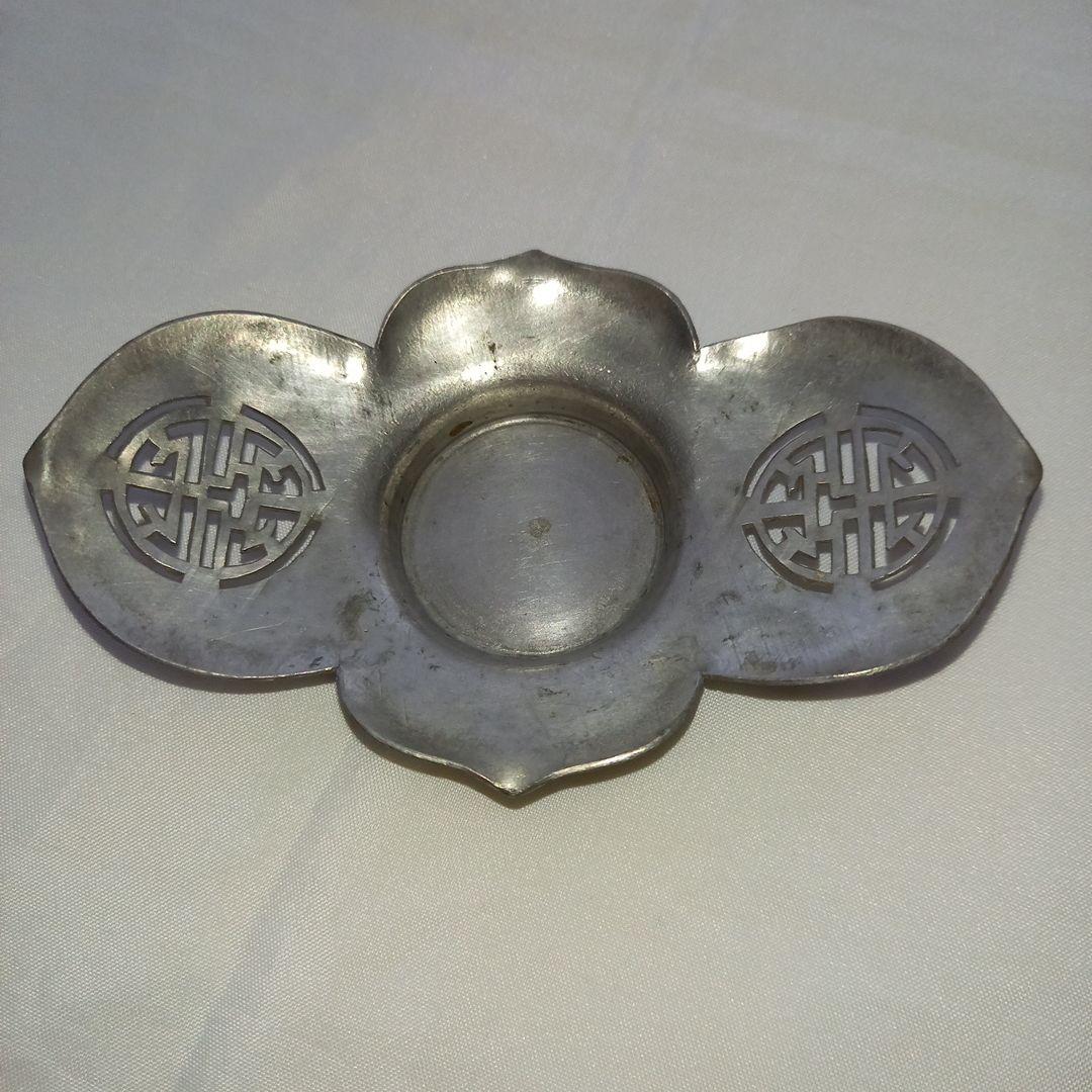 ◇中国古錫茶托　窯高琴永點銅　5客 ◇