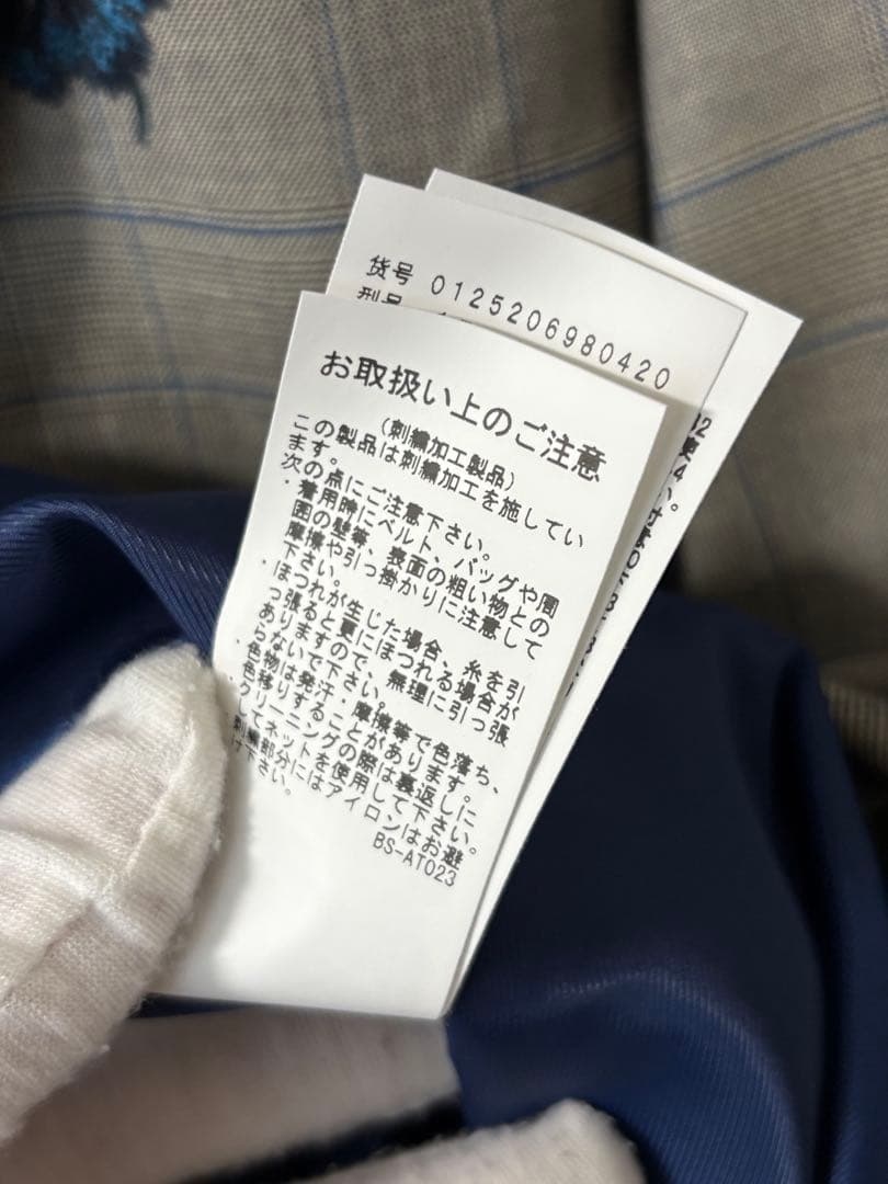 アメリ　AMERI 　チェックフラワーパパダブルジャケット