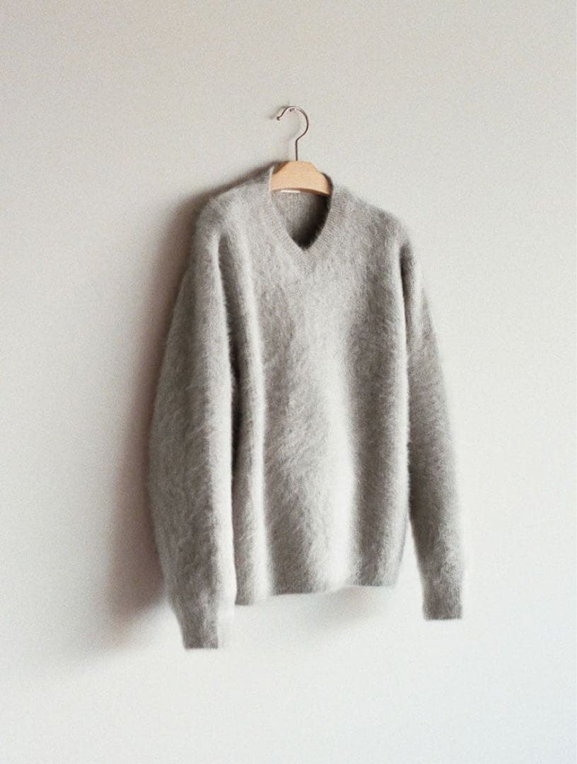 トップス LIDNM Fox Cashmere V Knit SAND GRAY
