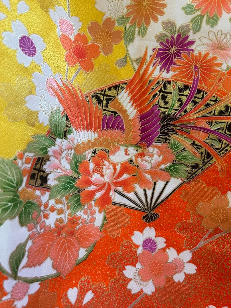 7歳　七五三　正絹着物、古典柄　帯　帯揚げ　帯締めのセット