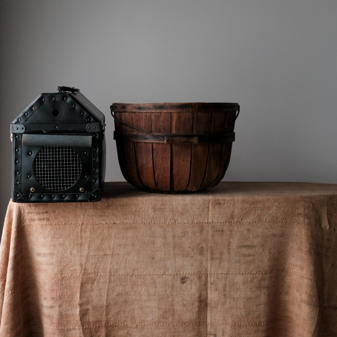 アメリカアンティークのリンゴかご