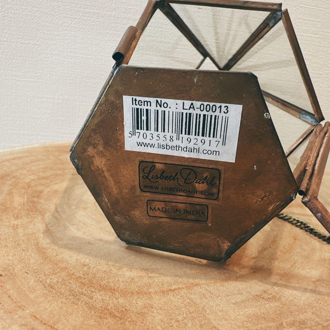 アンティーク調　ブラス製 キャンドルホルダー　キャンドル付　ランタン