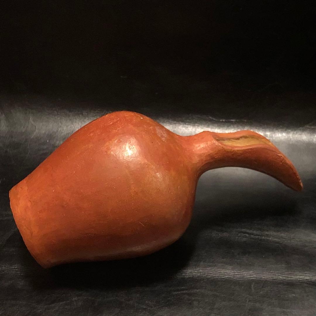 珍品◆蔵から謎の美しいシルエットの赤い壺、壷が出て来ました、水差し？茶道具？