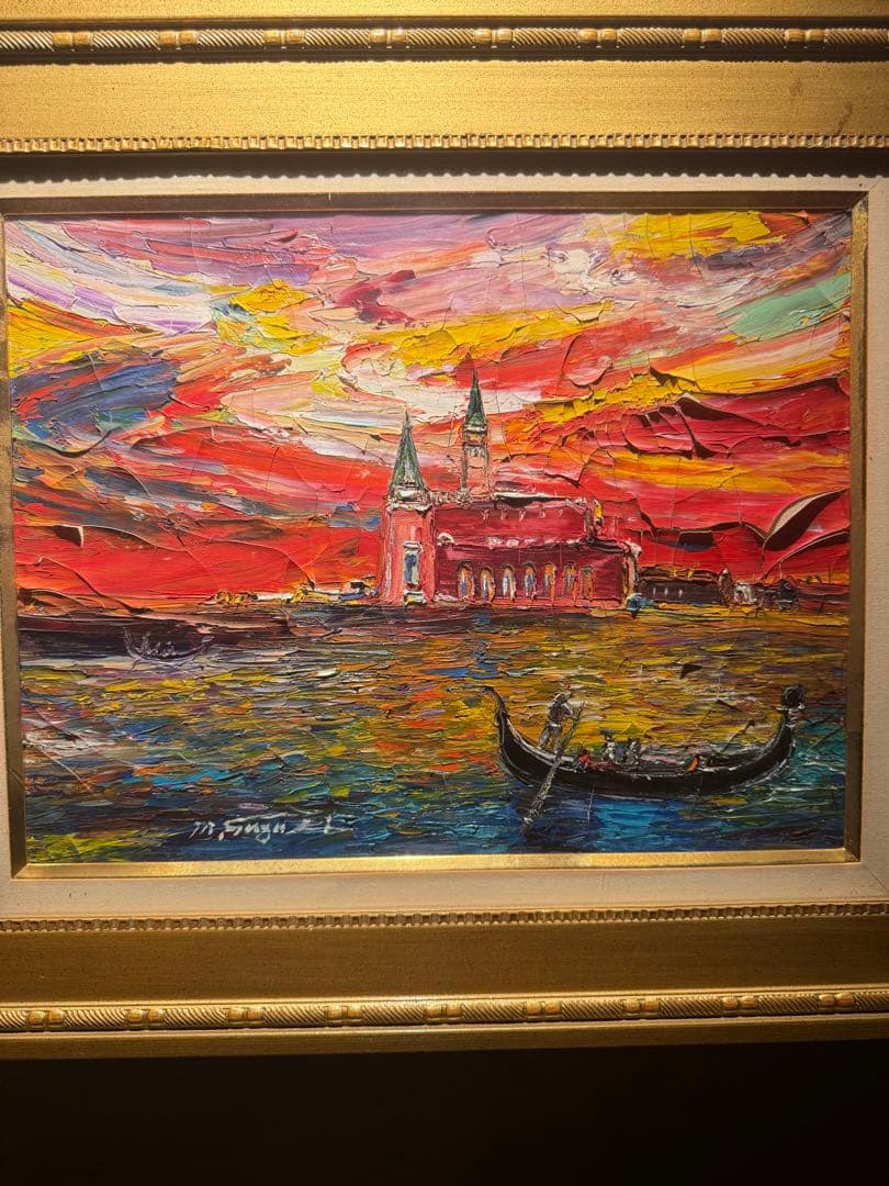 他の方発送×鈴木マサハル【ベネチアの風景】肉筆油彩画　高島屋