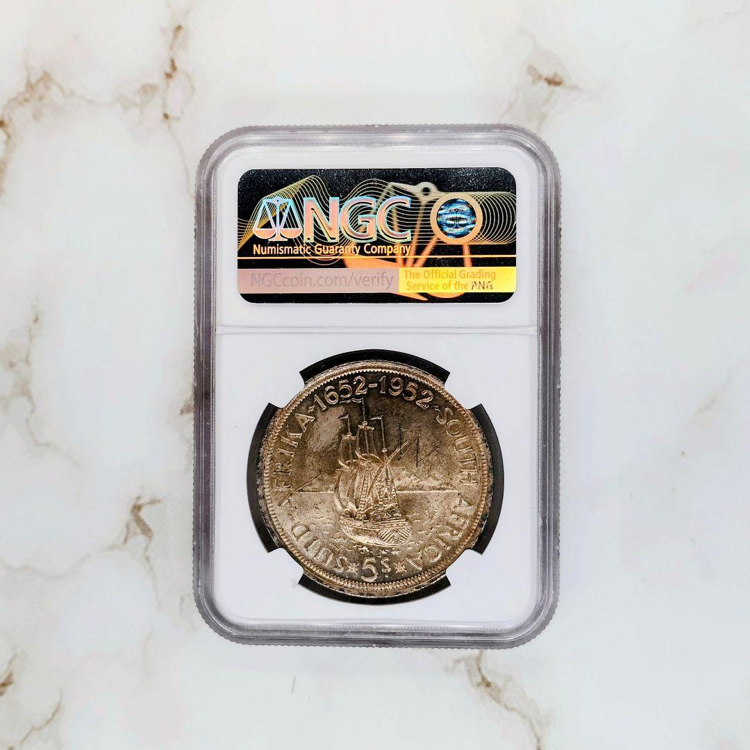 1952年 アフリカ ジョージ6世 5シリング NGC MS61