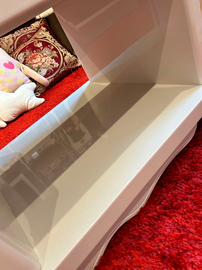 姫系　リビングテーブル　センターテーブル　ホワイト　ロココ調　アンティーク