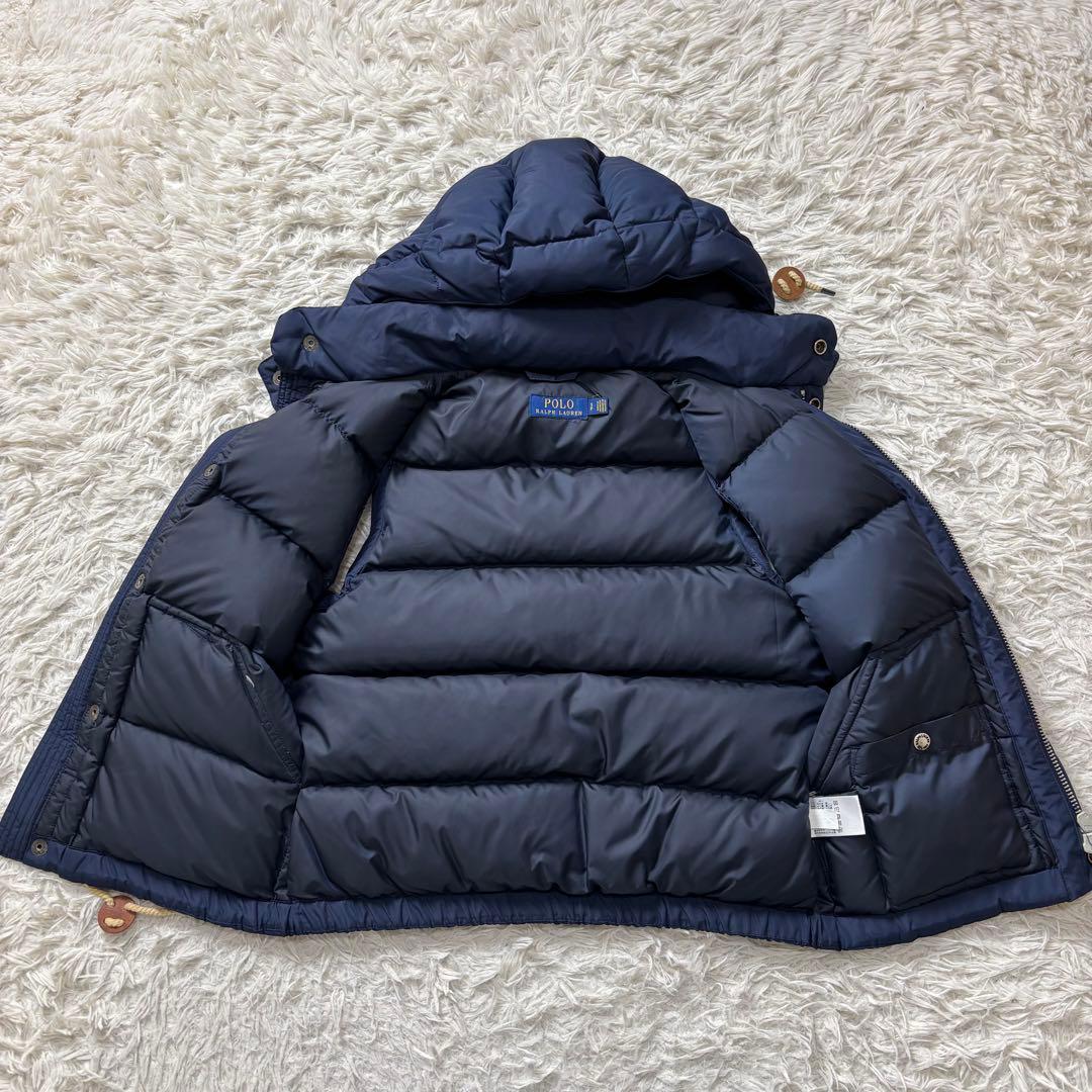 極美品 ポロラルフローレン ダウンベスト フード 2way ネイビー