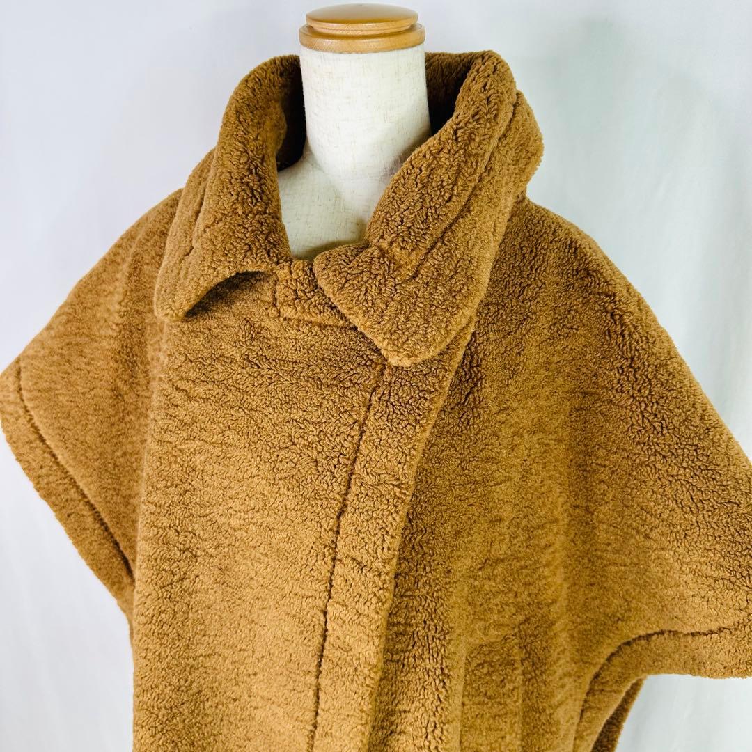 PASSIONE パシオーネ　ブラウン ボア ポンチョ Mサイズ　a134