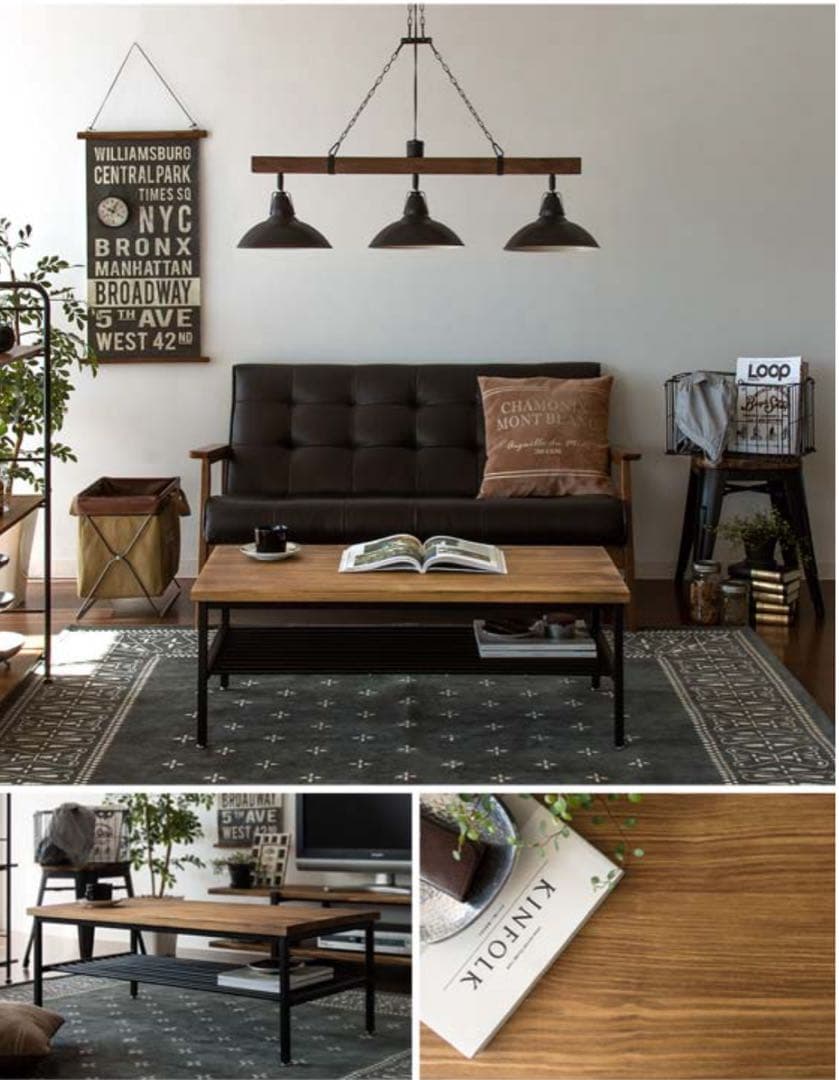 木製ビンテージテーブル/アイアン脚