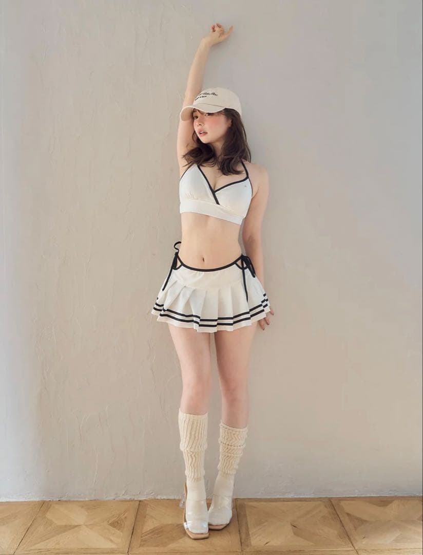 andmary coco pleats swimwear ホワイト　新品
