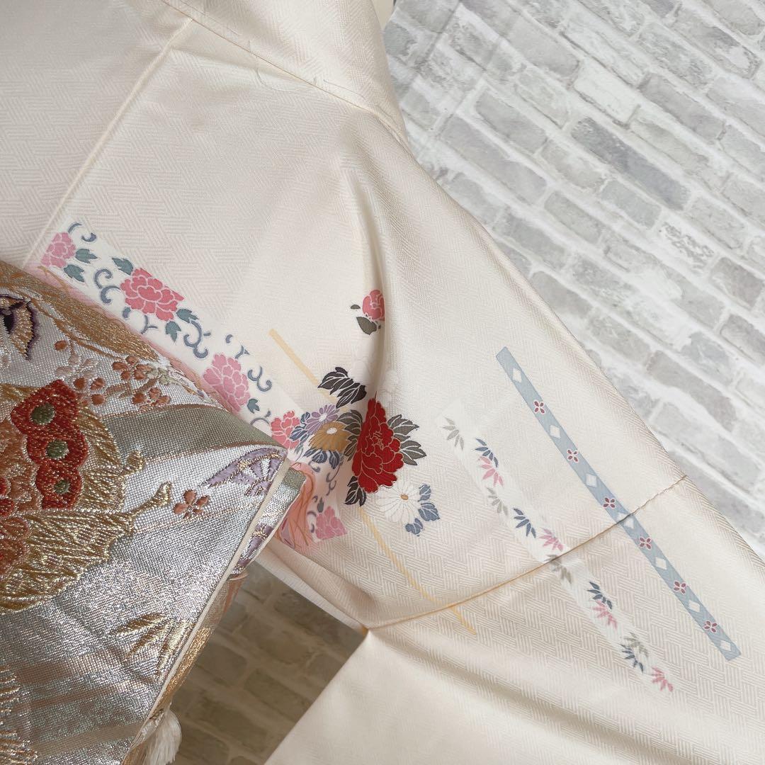 訪問着　フルセット　花ぐるま　金彩加工　華やか　入学式　卒業式　着物　I8