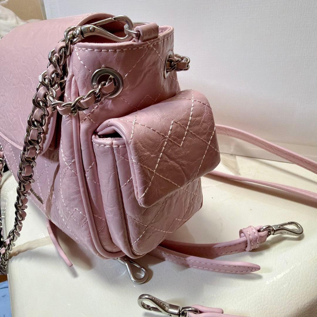 Duoドゥオ ツーウェイフロントフラップバックパック コットンキャンディーピンク