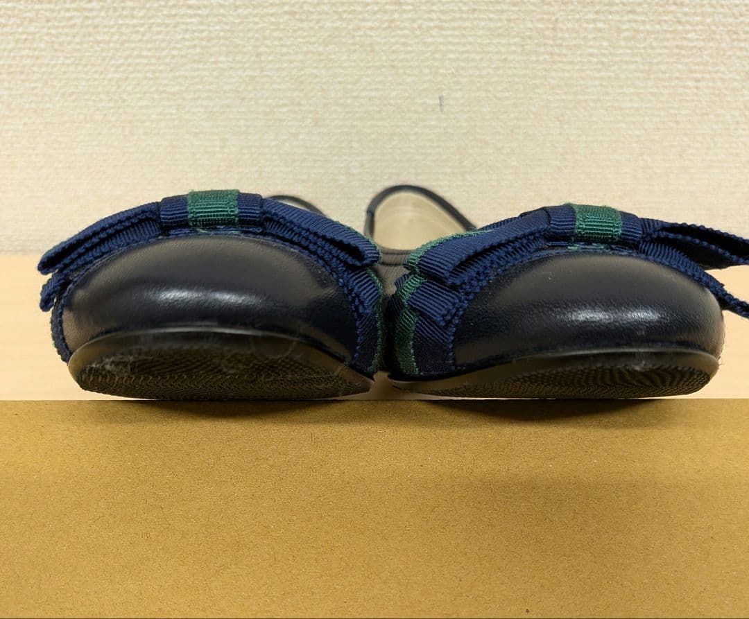 【美品】MIHAMA リボン付きカッターシューズ ネイビー　エコバッグ付