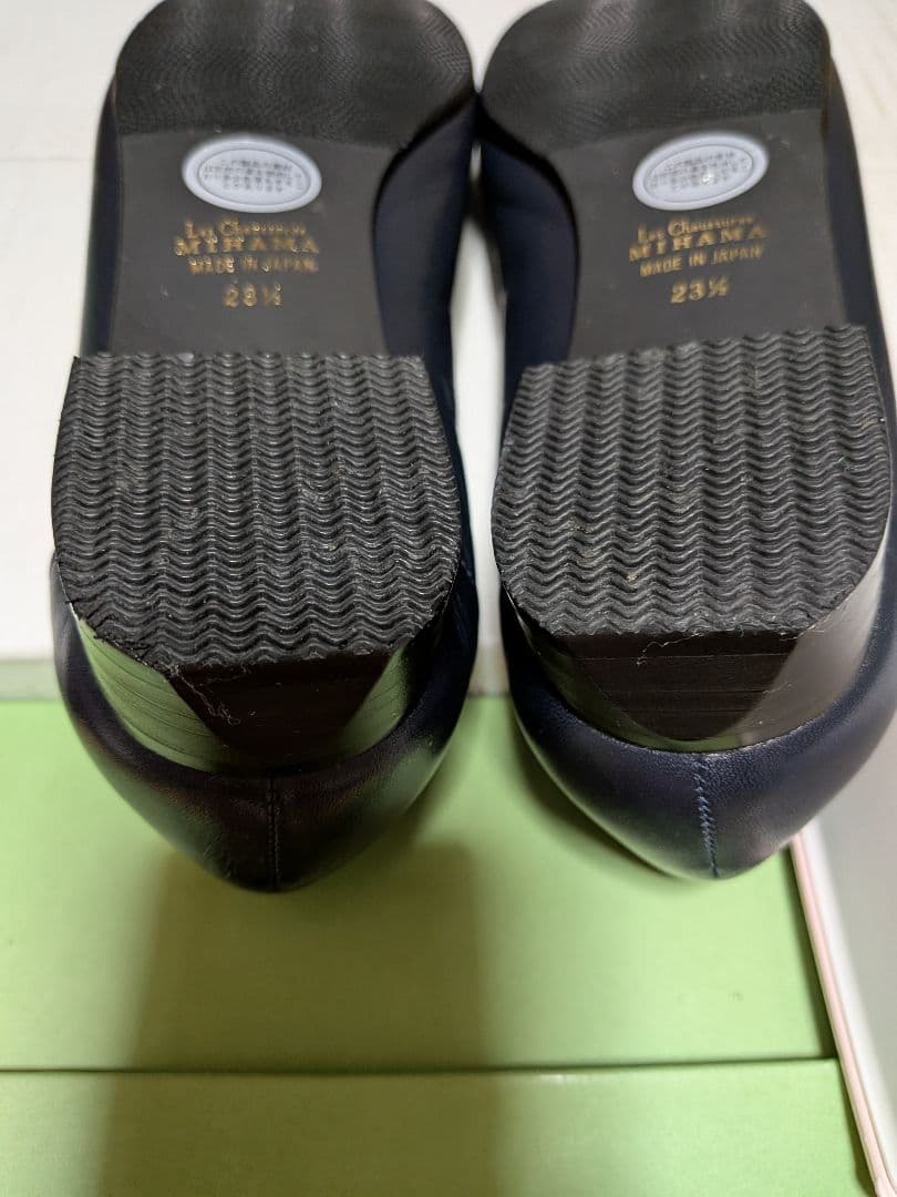 【美品】MIHAMA リボン付きカッターシューズ ネイビー　エコバッグ付