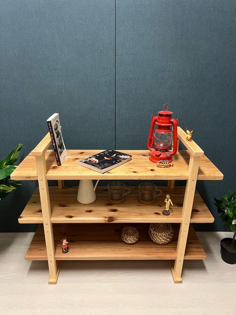 【送料無料】 オープンラック 本棚 小物置き 杉 ナチュラル 3段