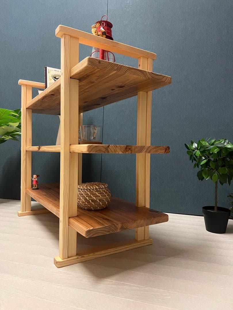 【送料無料】 オープンラック 本棚 小物置き 杉 ナチュラル 3段