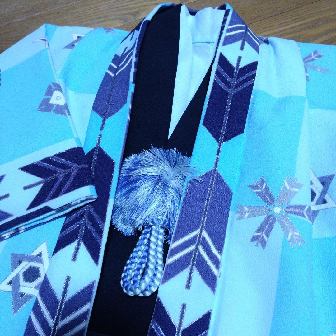 五歳★式部浪漫★水色市松羽織★袴★長着★小物★雪駄