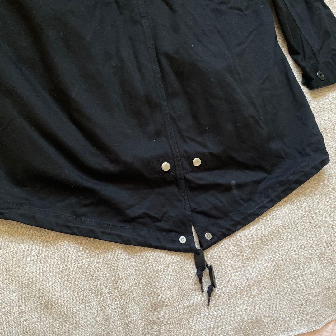 FRED PERRY ブラック ロゴ チェック ファー モッズコート Sサイズ