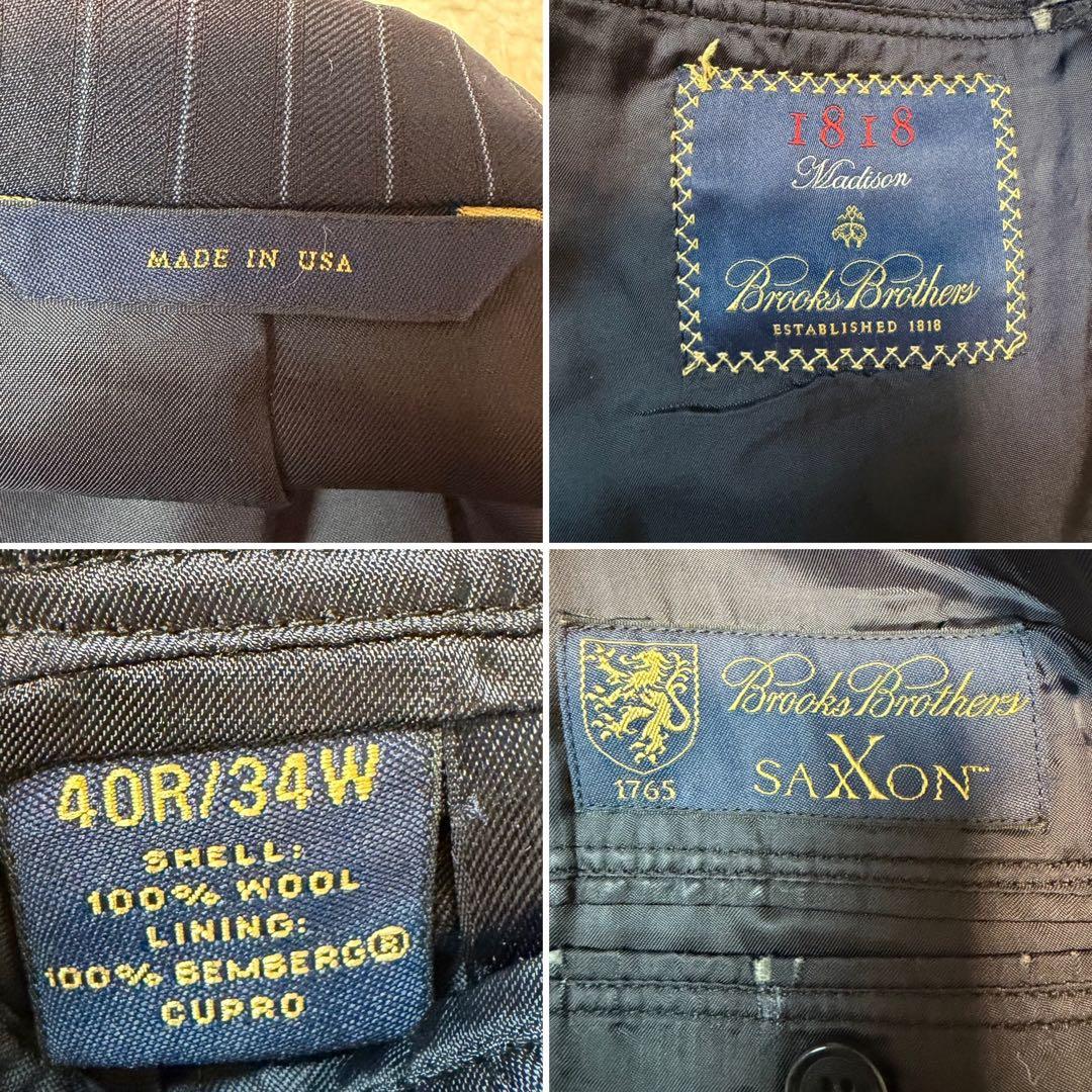 USA製　最高級サクソン ブルックスブラザーズ 1818 セットアップ 紺