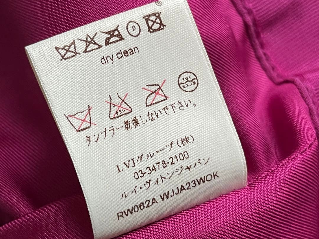 ルイヴィトン★ノーカラーコートジャケットジャケット★サイズ36★ピンク★ウール