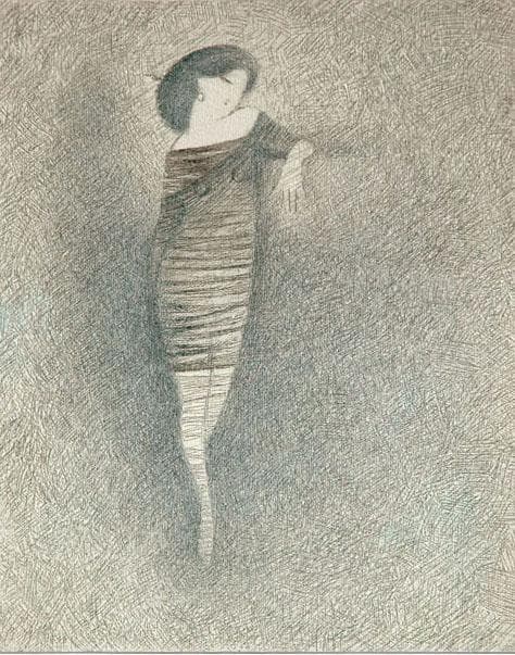 油絵 菅家令子 絵 絵画インテリア額付(青緑＋銀) F3-010111 人物女性