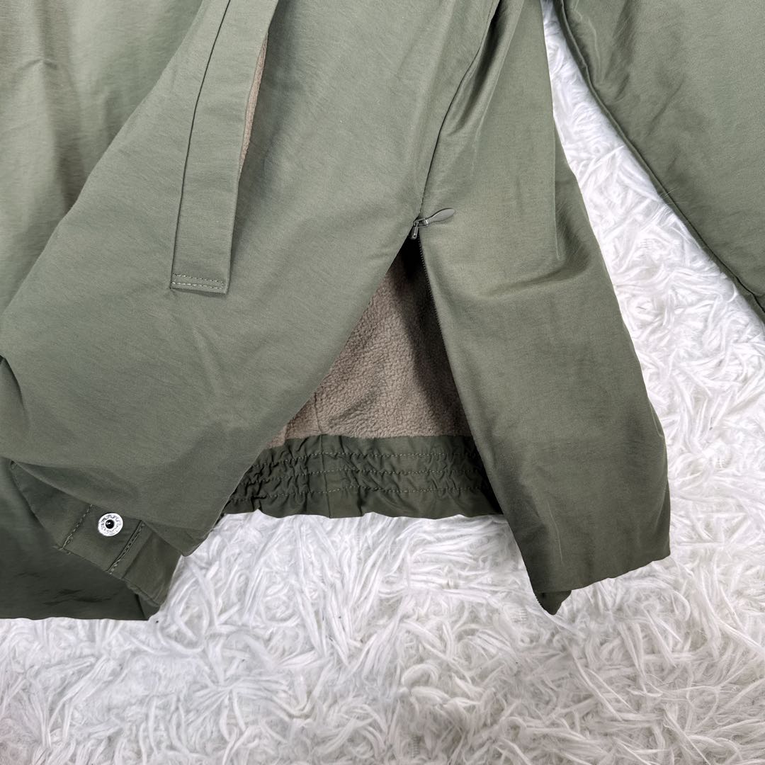 北欧暮らしの道具店　洗える ショート丈コート　カーキ ノーカラー　ブルゾン