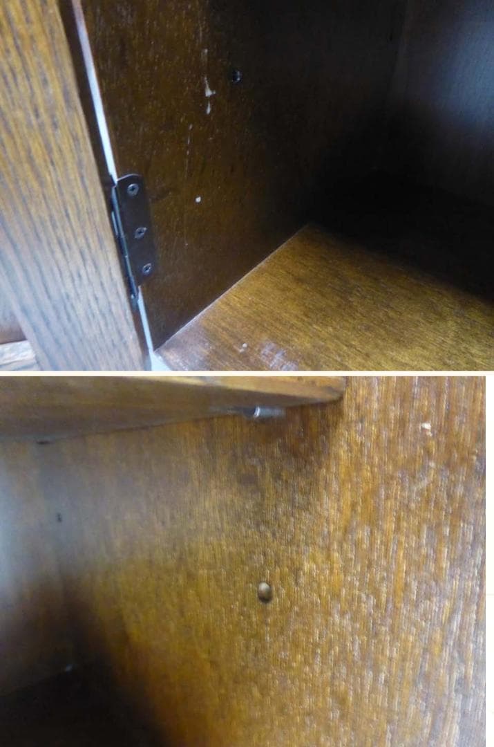 ■三越家具■ブルージュヴィンテージ ステンドグラス 食器棚 飾り棚 キャビネット