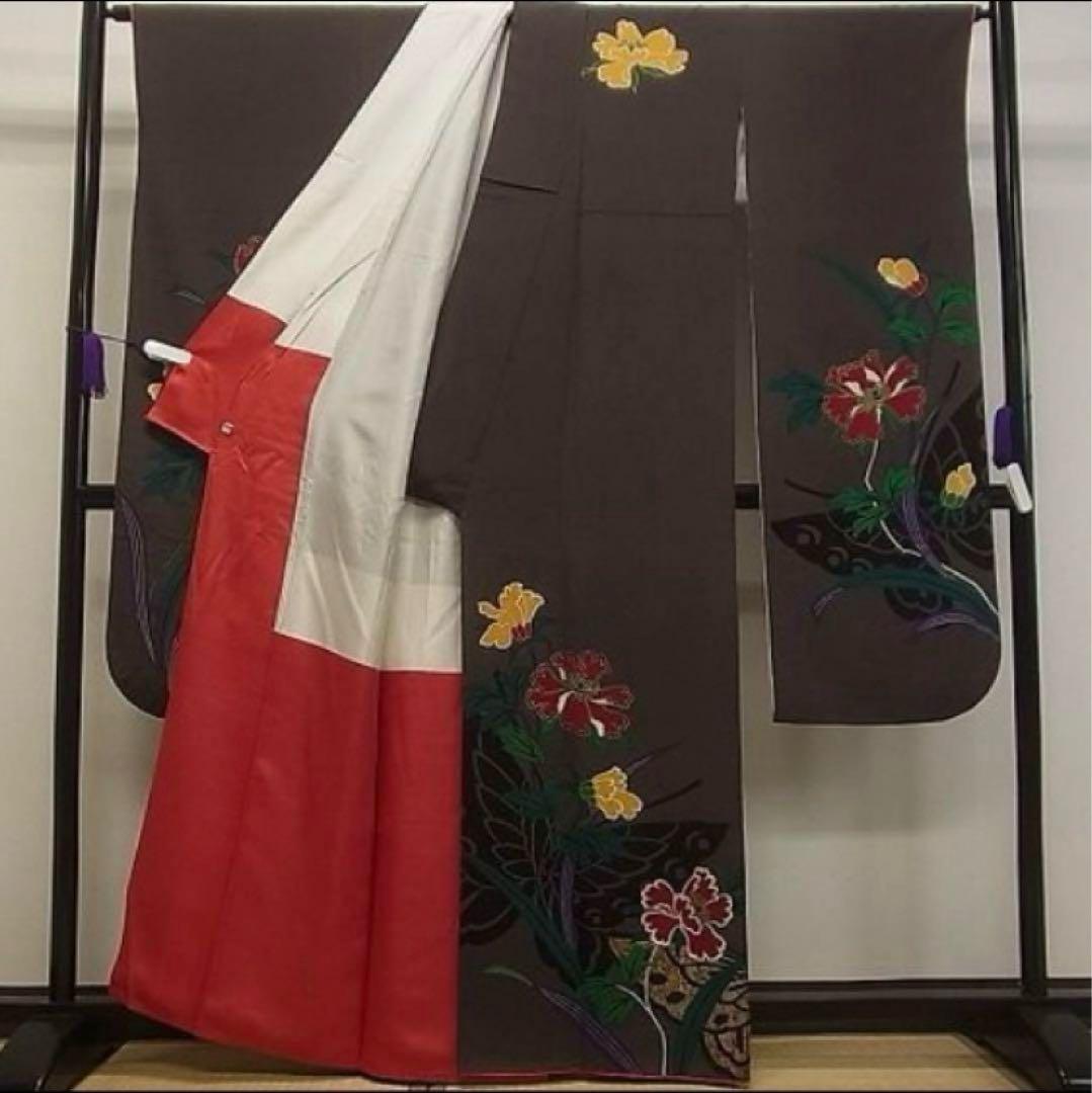 大特価SALE中★振袖フルセット【9点】★成人式★蝶々柄★モダン★正絹