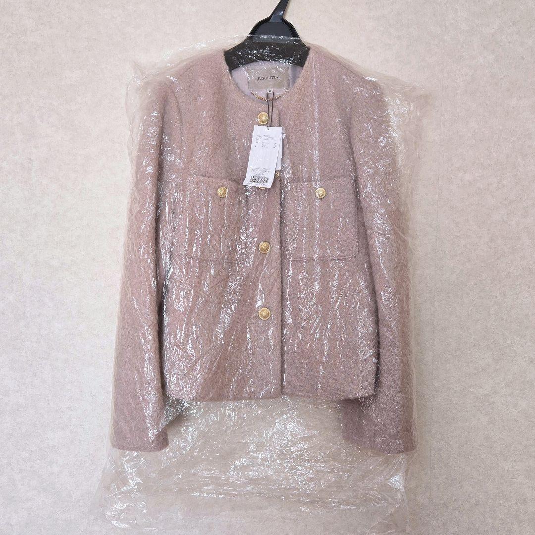 ❮新品未使用タグつき❯ JUSGLITTY シャギーブークレジャコット ピンク