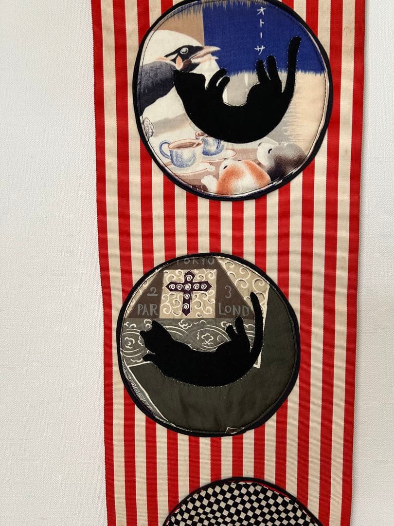 猫のシルエットタペストリー