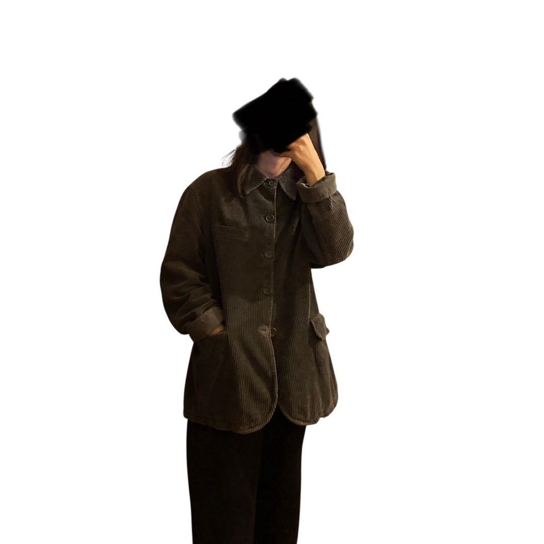 90s Armani Jeans フレンチ風 太畝コーデュロイジャケット 52